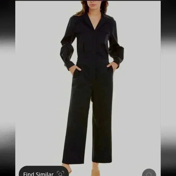 Theory Shirt Jumpsuit Blue Midnight Chino St. Wash (4) - Picture 1 of 16